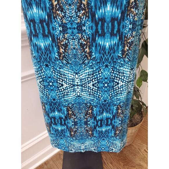 Mix & Co. Women's Blue Polyester One Shoulder Off Sleeveless Long Maxi Dress L - Picture 2 of 12